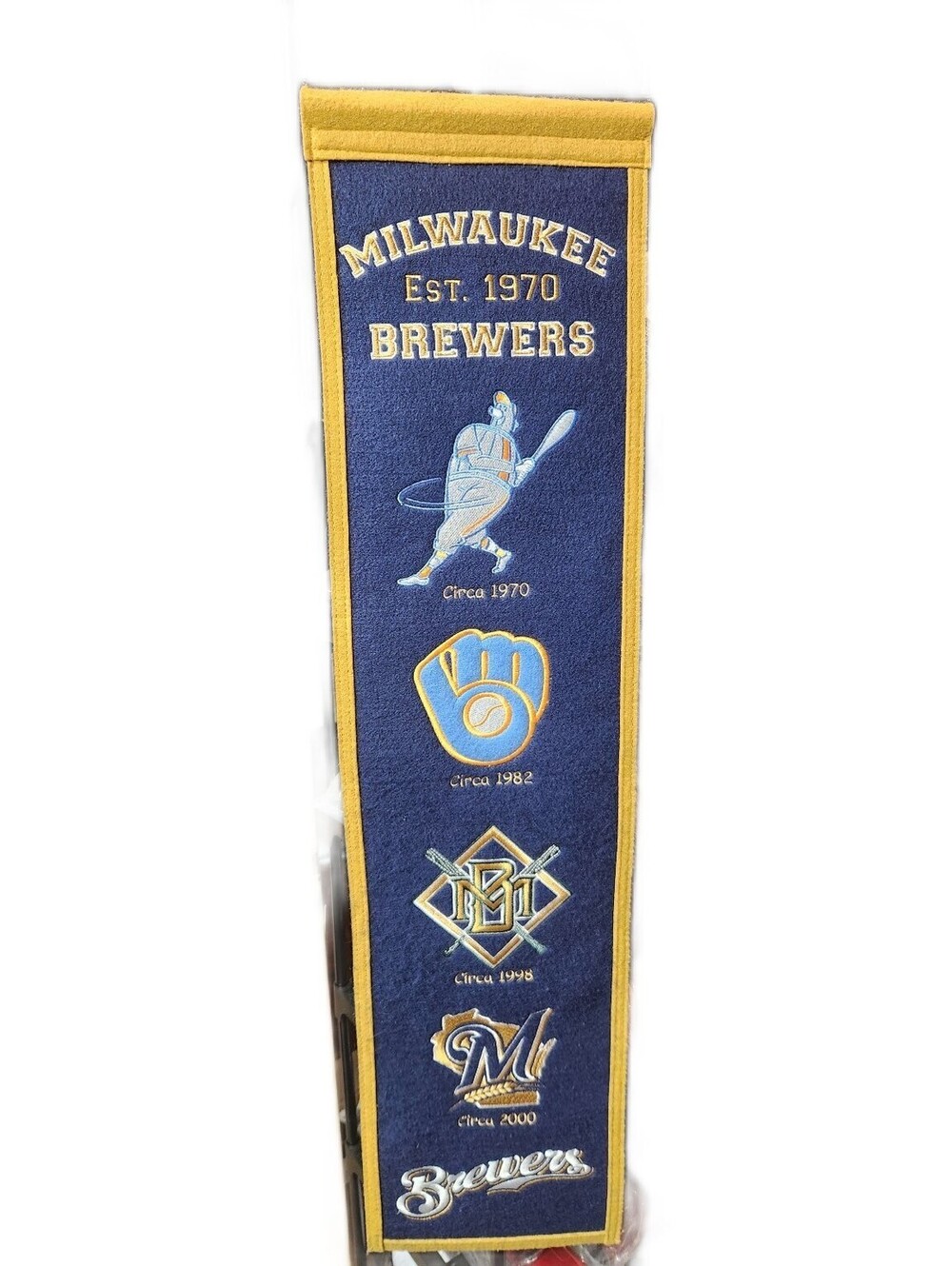 Milwaukee Brewers MLB Cooperstown Collection History Banner Pennant Winning Q3